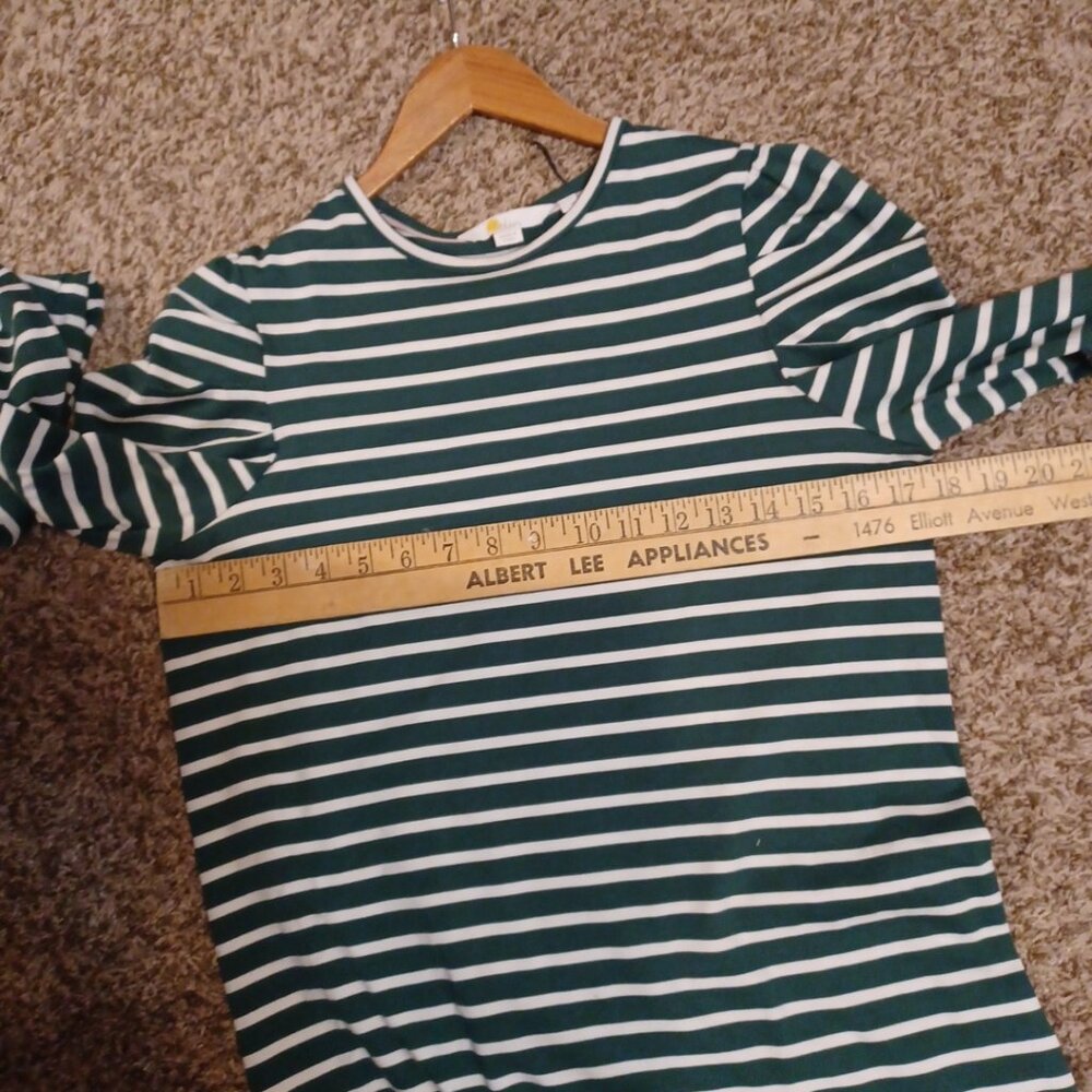 BODEN Forest Green Stripe Jersey Dress Size US 4